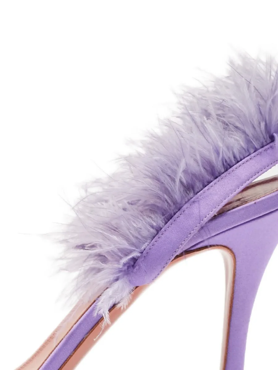 100mm Adwoa feather-trim sandals 3