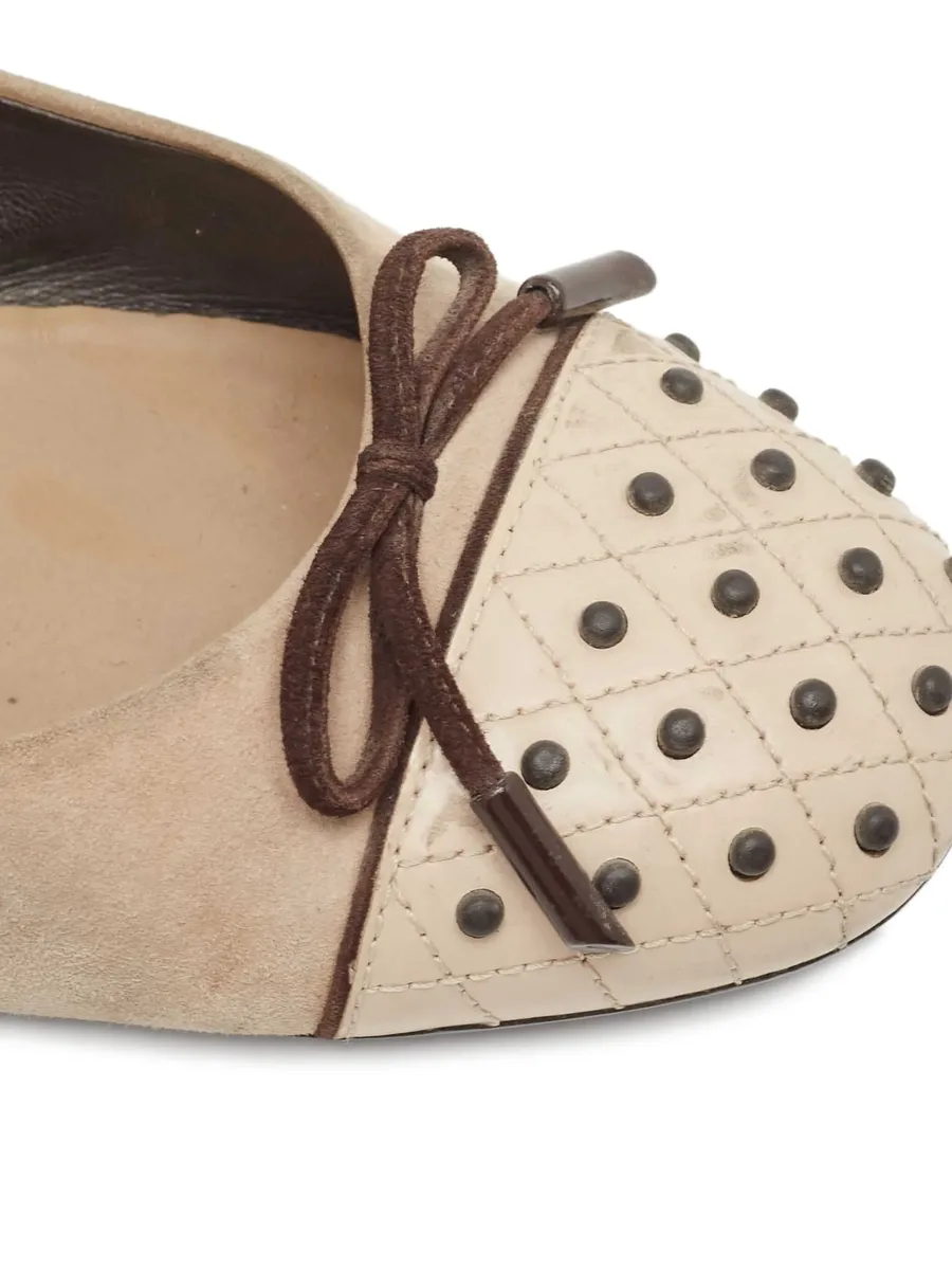 pre-owned stud-embellished ballet flats 9
