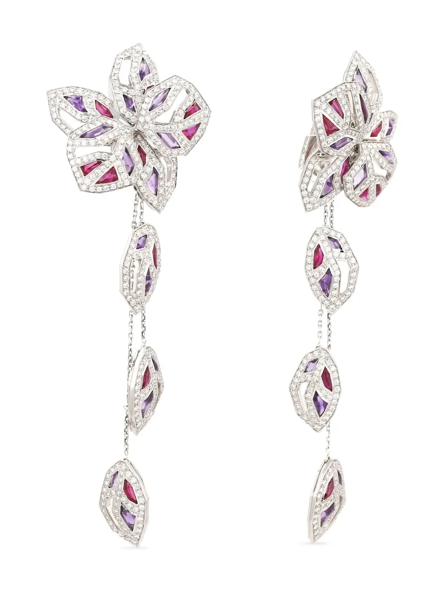 серьги Orchid из белого золота 7