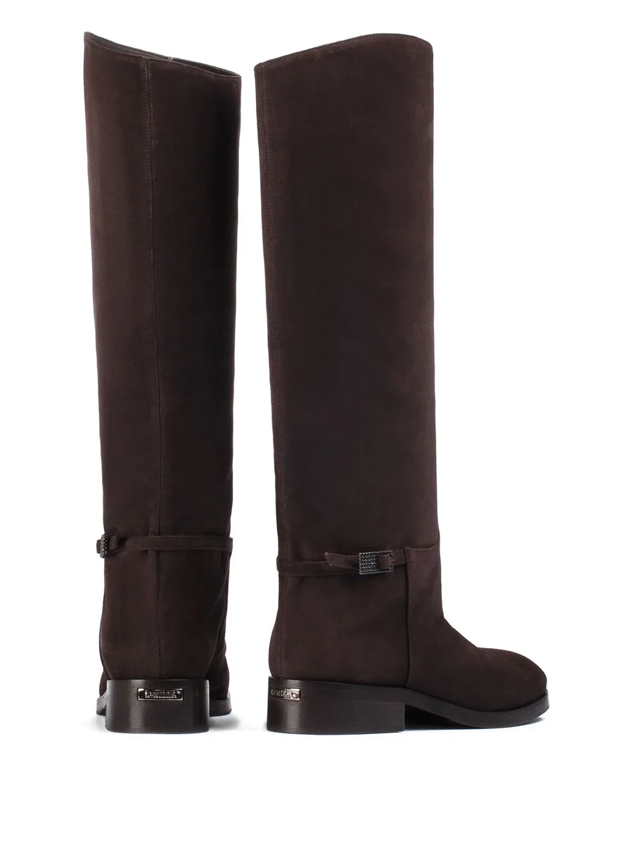 Charlotte suede buckle-detail boots 5