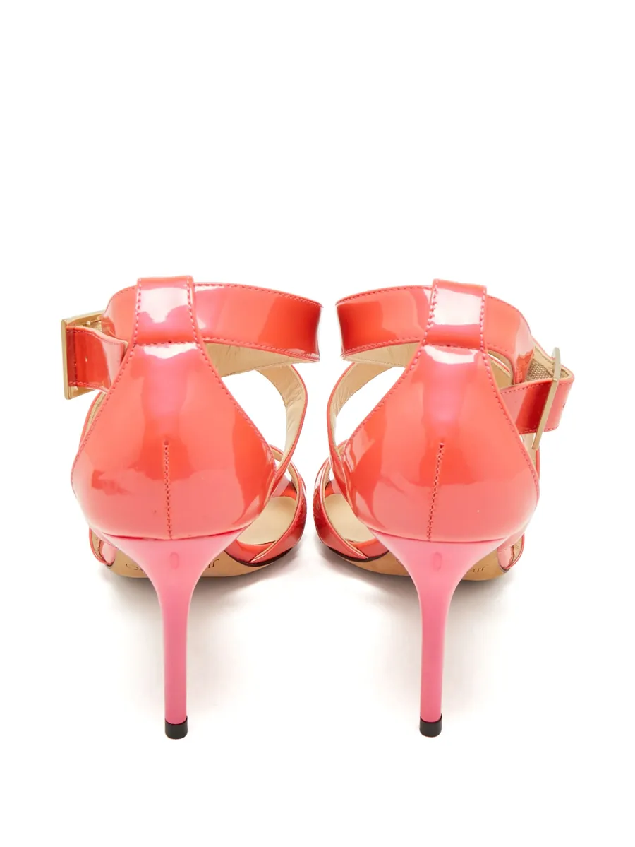 Lottie patent-leather heeled sandals 5