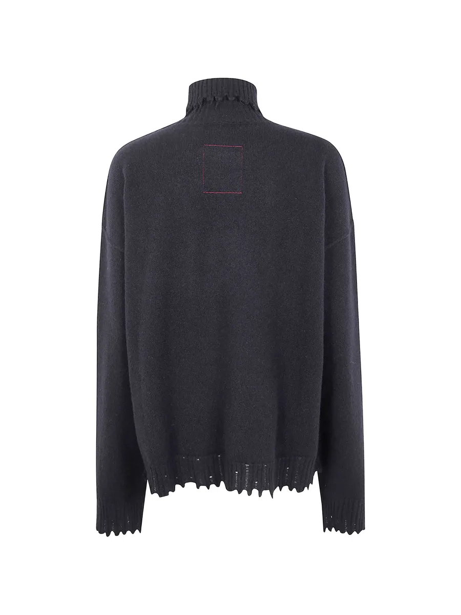 distressed-effect roll-neck knit 2