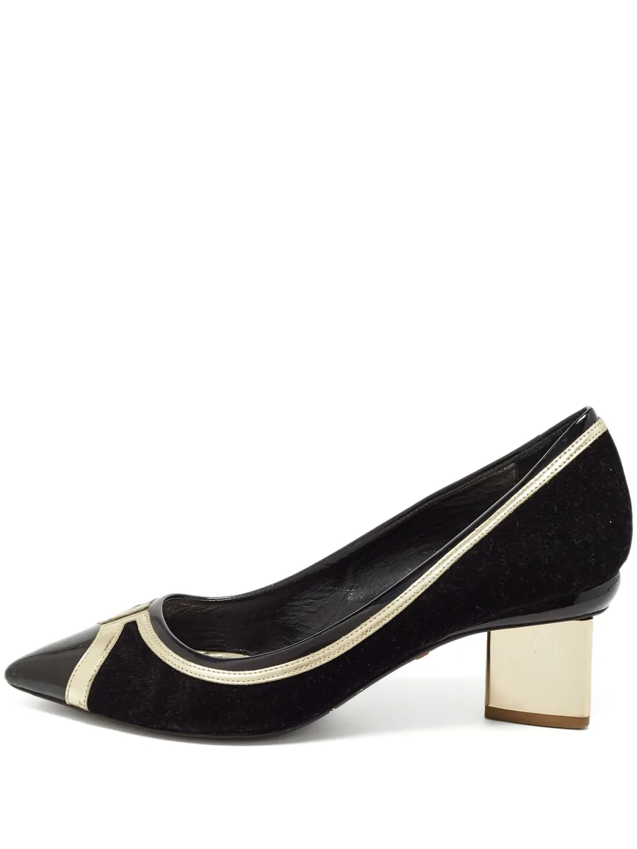 pre-owned 60mm pointed-toe block-heel pumps 2