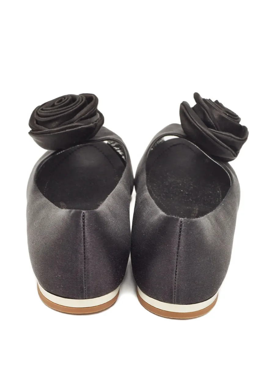 rose-appliqué flat pumps 7