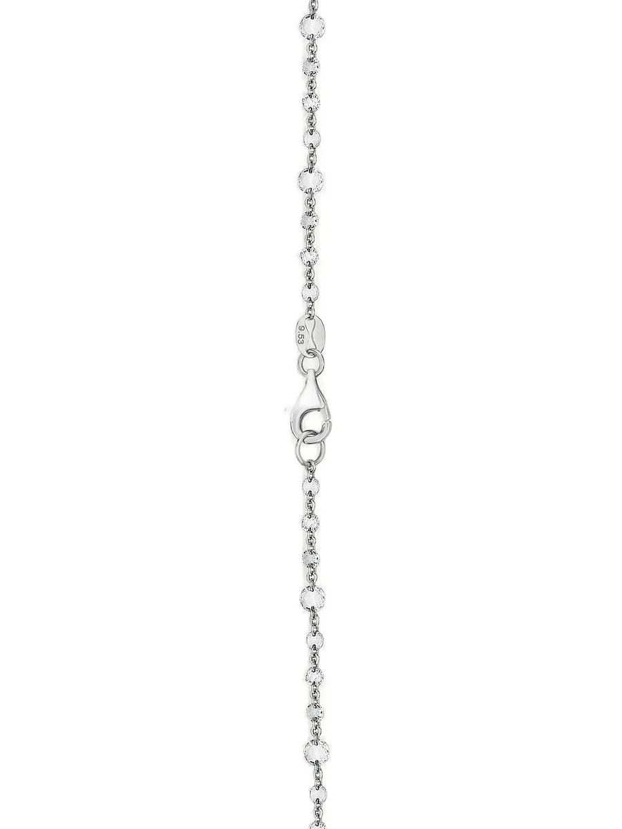 18K white gold diamond chain necklace 8