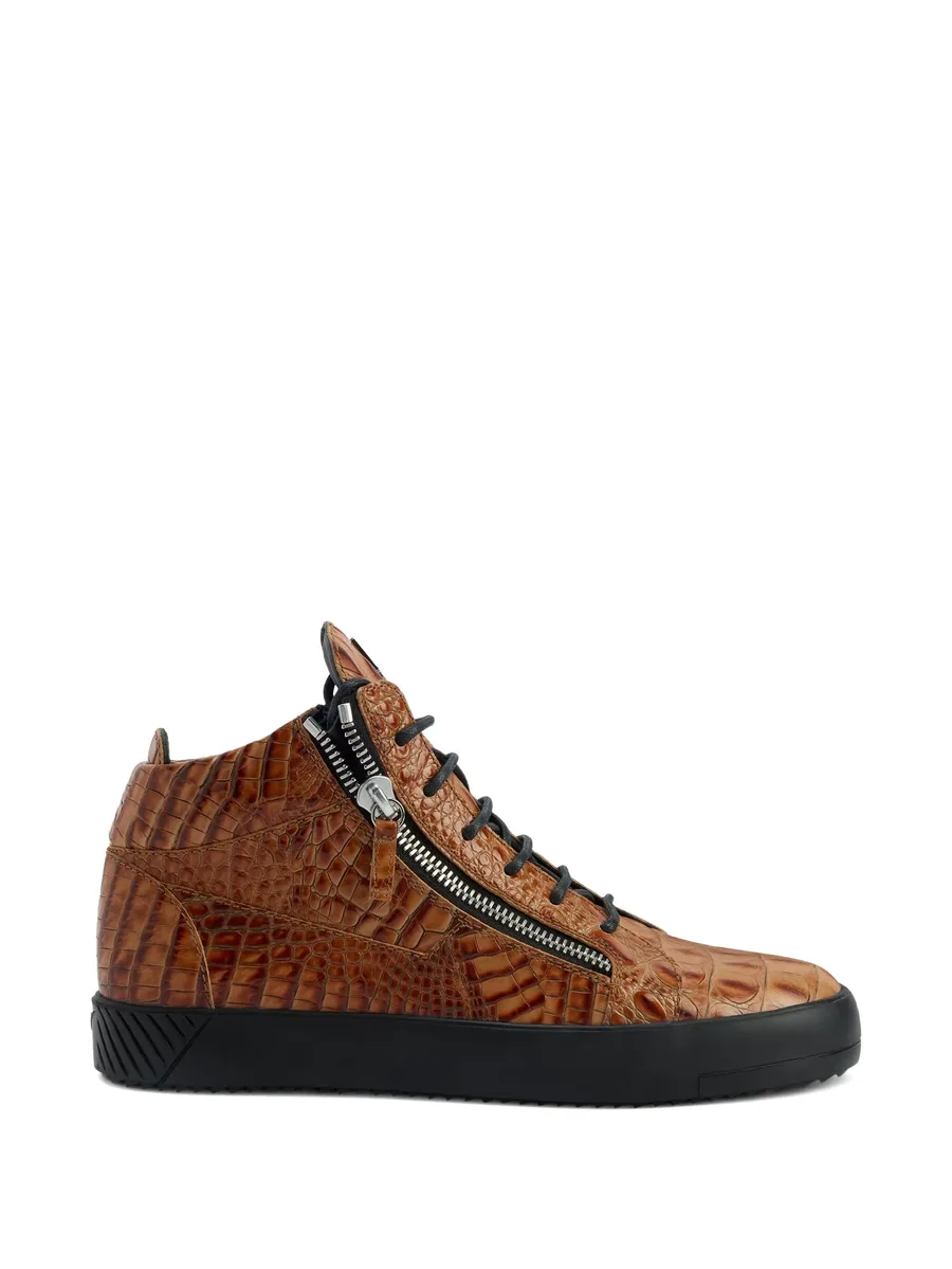 Kriss crocodile-effect zip-up trainers 10