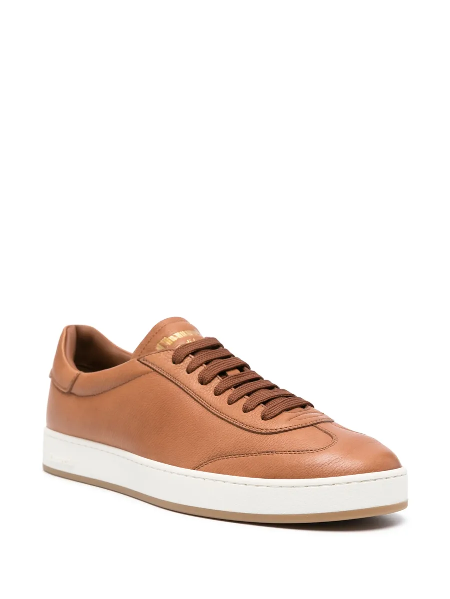 logo-debossed leather sneakers 3