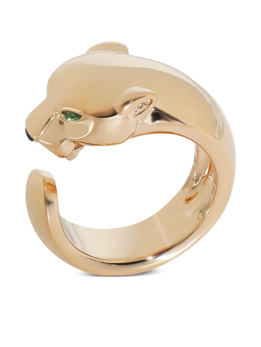 золотое кольцо Panthère de Cartier с цаворитом 6