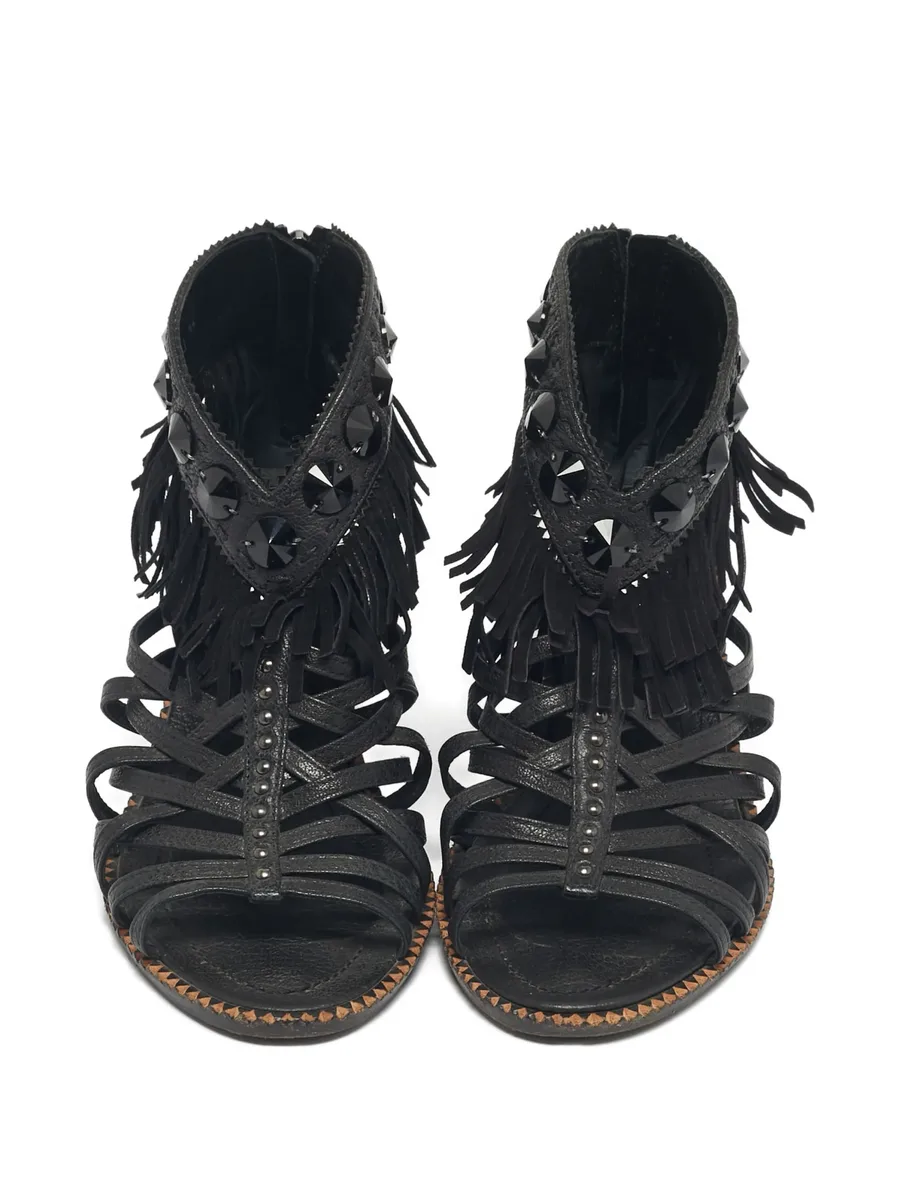 studded fringed sandals 7