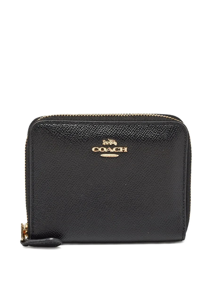 pre-owned leather zip wallet 1