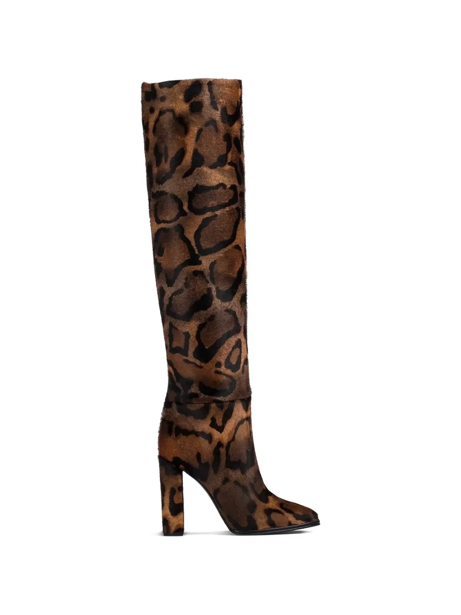 Elsa pony-effect calfskin boots 2