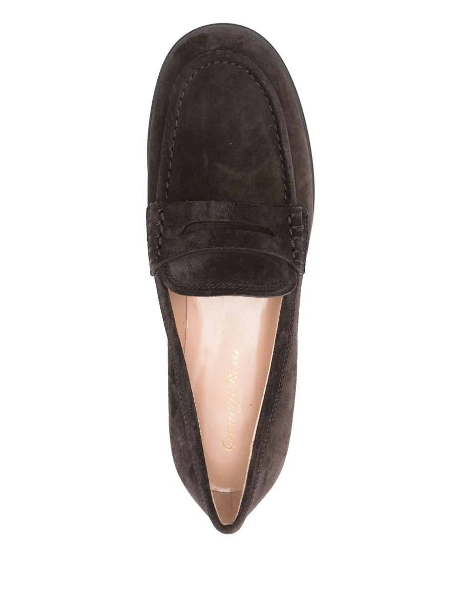 Georgie penny-strap suede loafers 10