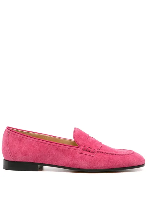 penny-slot suede loafers