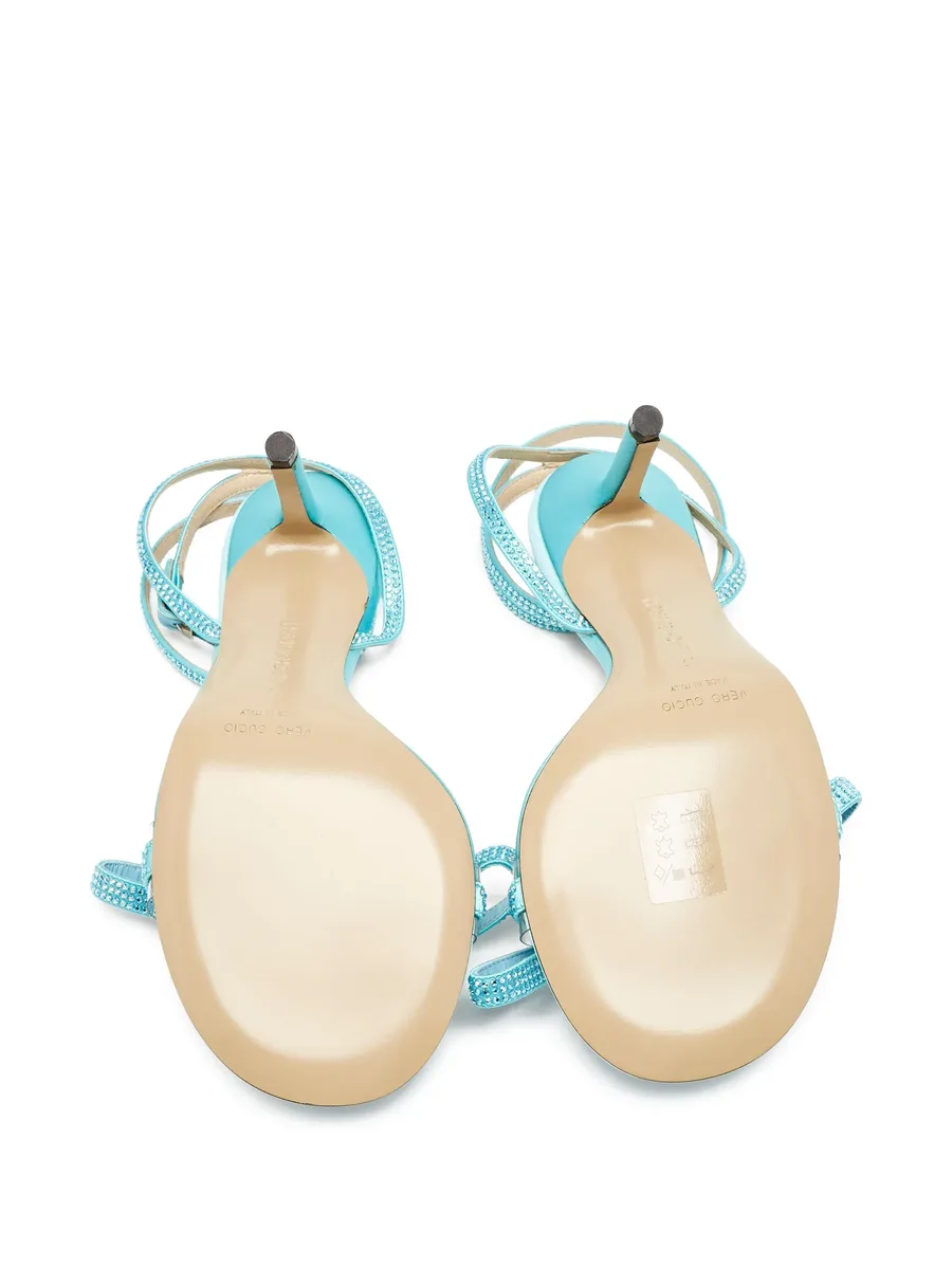 pre-owned 90mm rhinestone-embellished strappy sandals 9