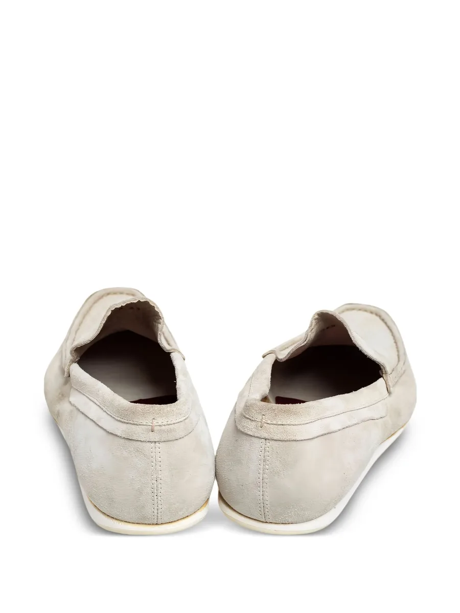 logo-embroidered suede loafers 7