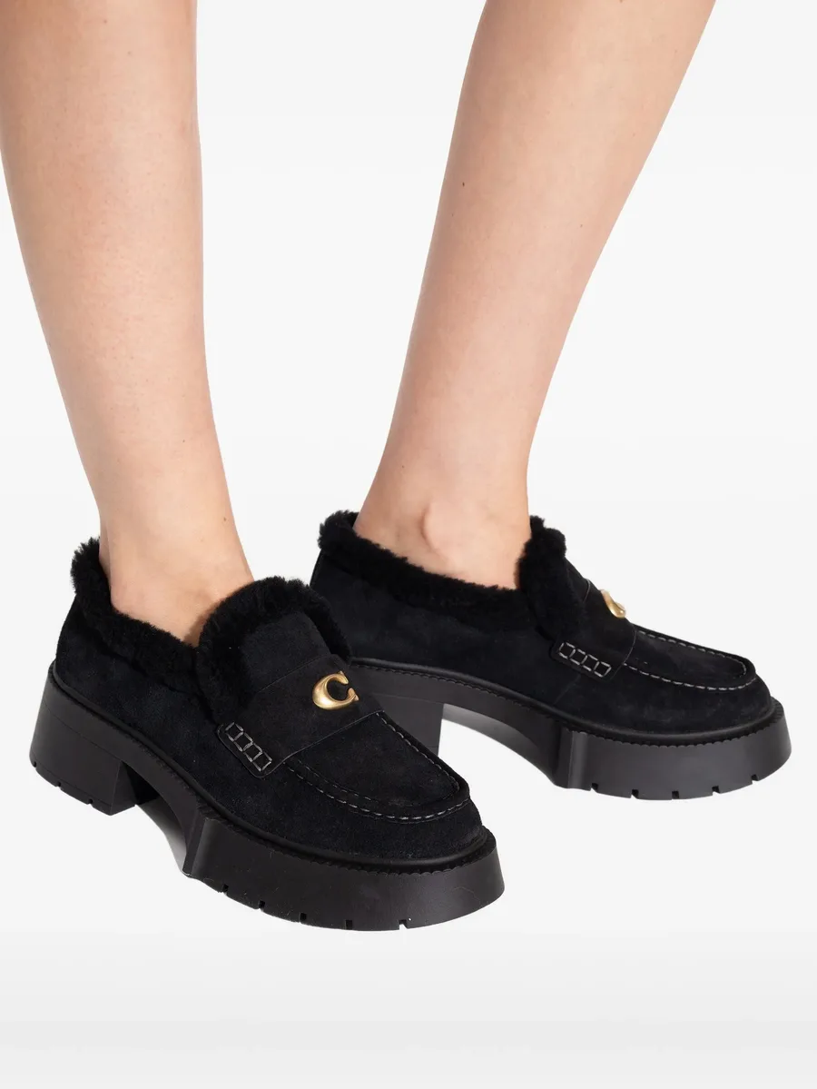 Leah shearling logo loafers 9