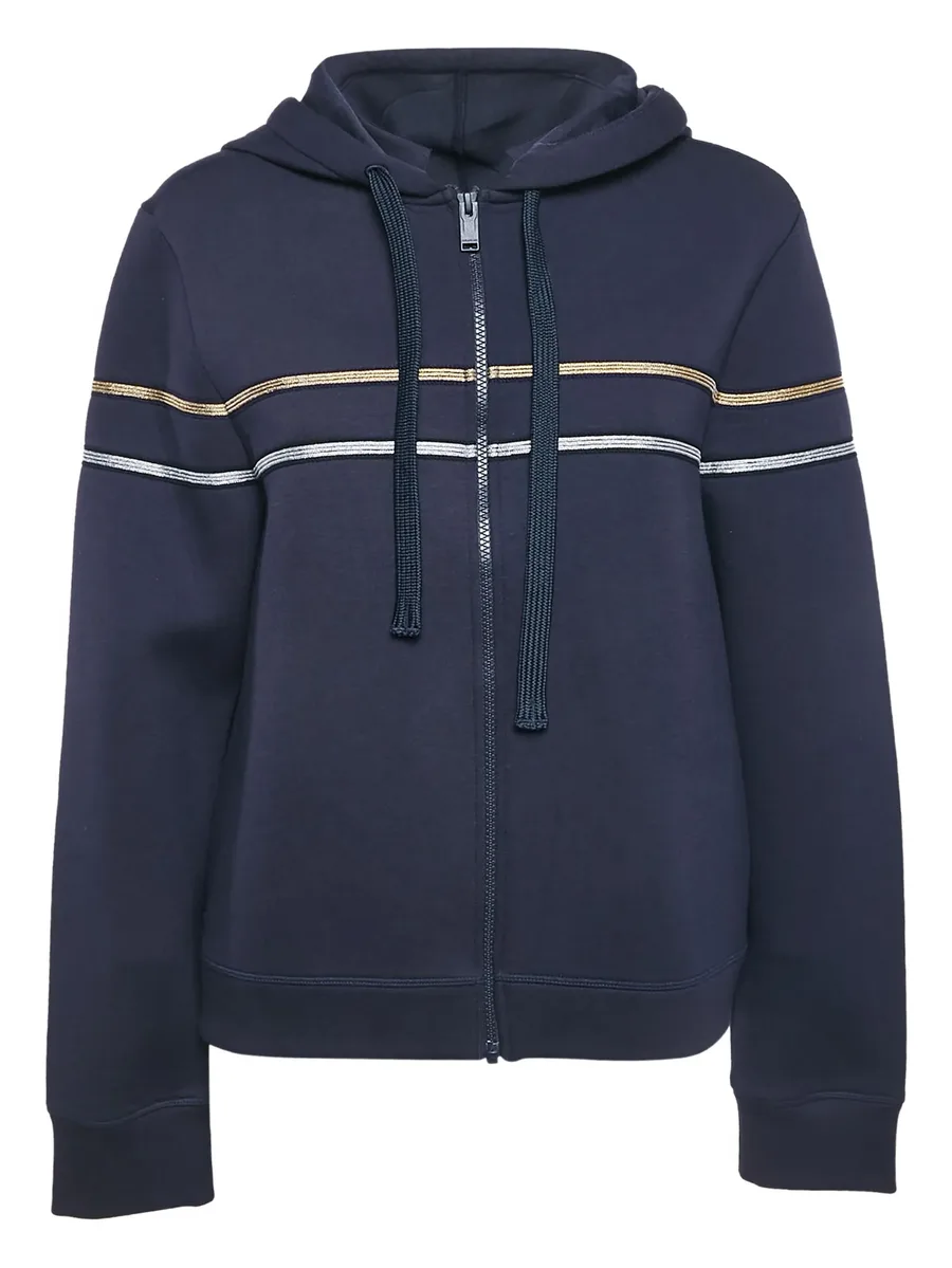pre-owned stripe zip-up hooded jacket 2