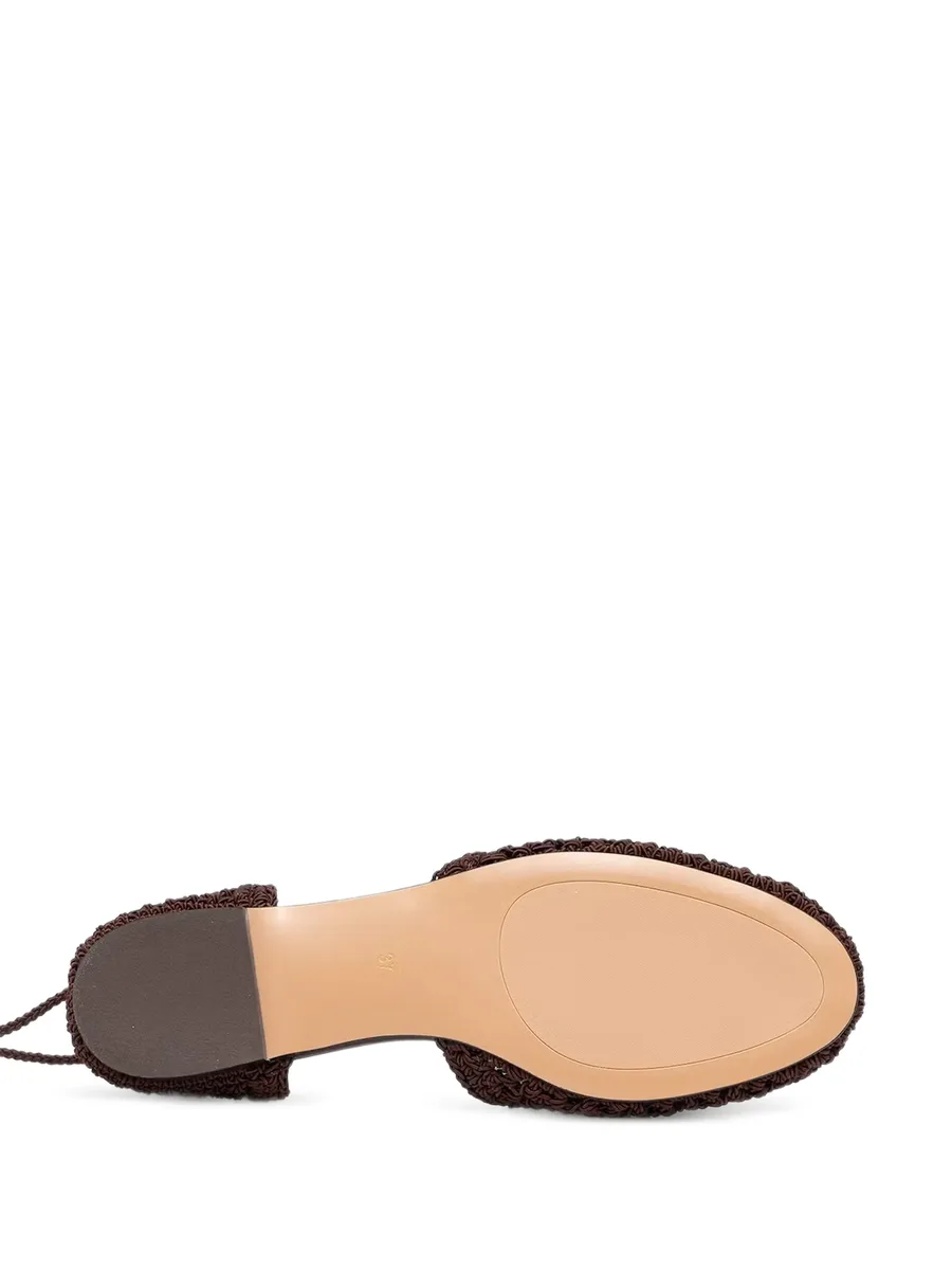 crochet-knit lace-up flat pumps 10