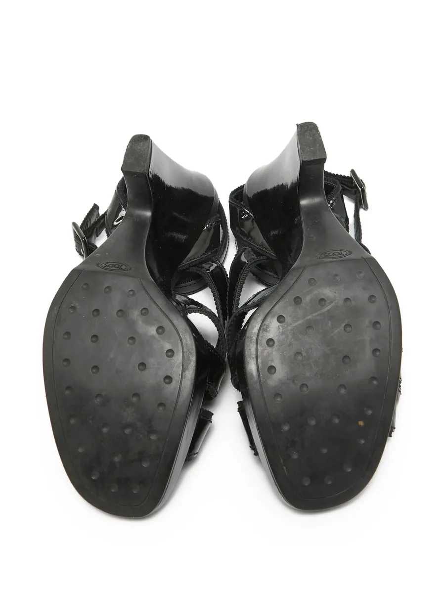 105mm patent-leather wedge sandals 7