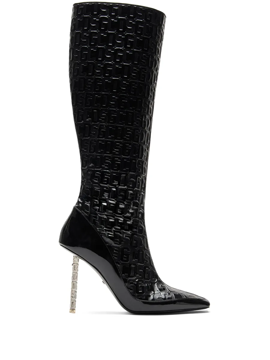 100mm monogram-pattern leather boots 1