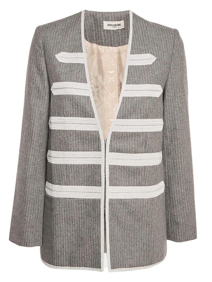 V-neck stripe-detail jacket 1