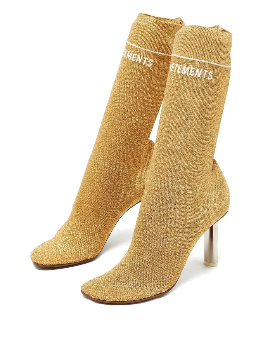 metallic knit-sock boots 3