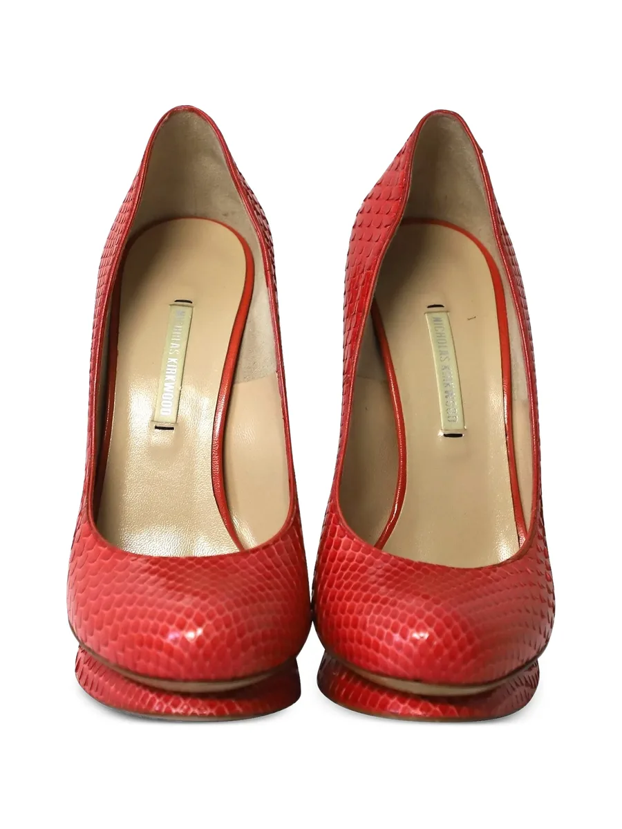 snakeskin-effect pumps 7