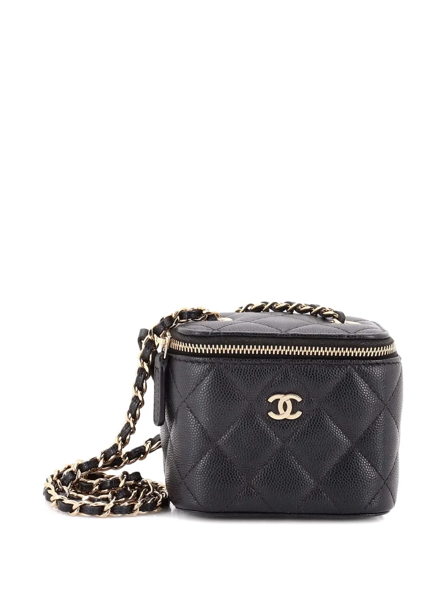 мини-сумка Classic Vanity Case with Chain Quilted Caviar Mini 1