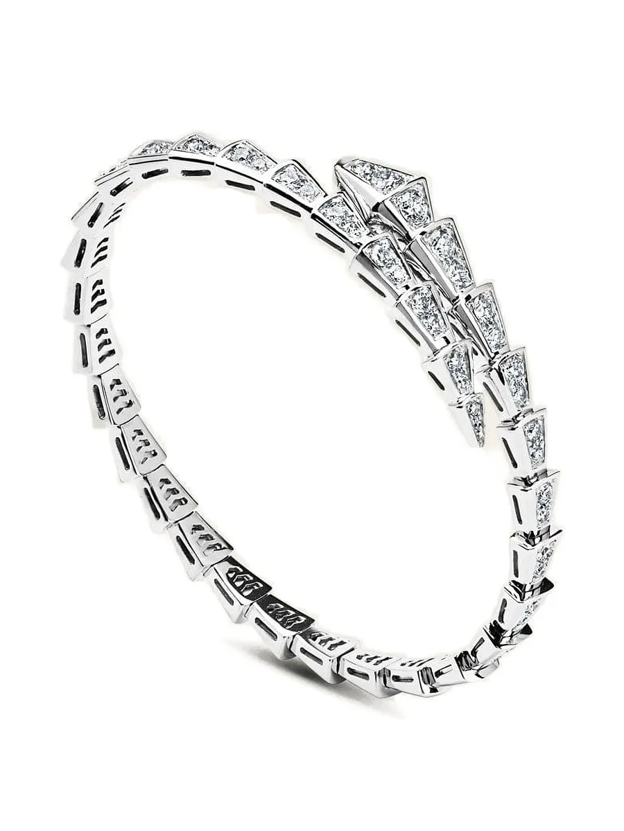 браслет Serpenti Viper из белого золота с бриллиантами 6