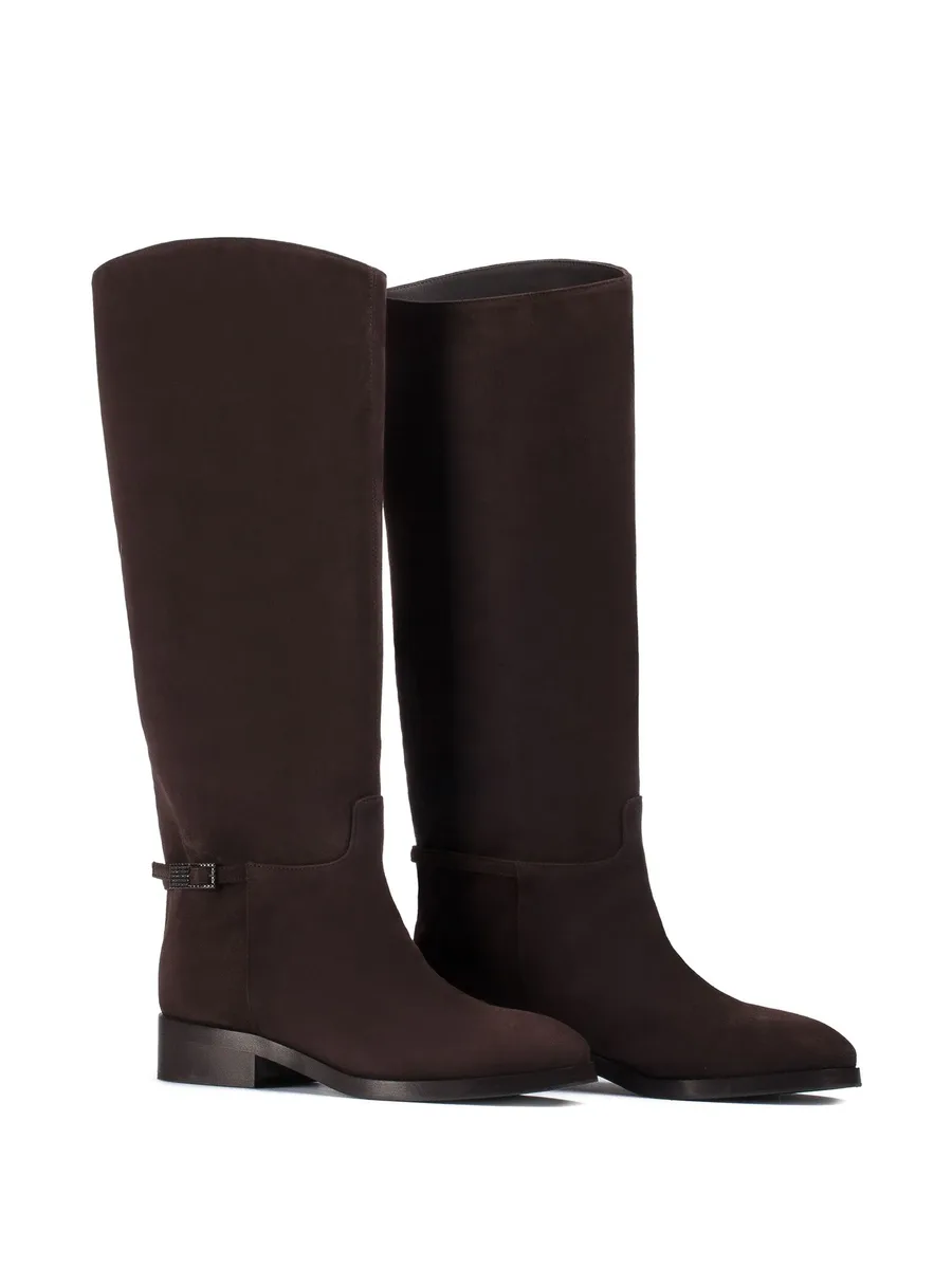 Charlotte suede buckle-detail boots 3