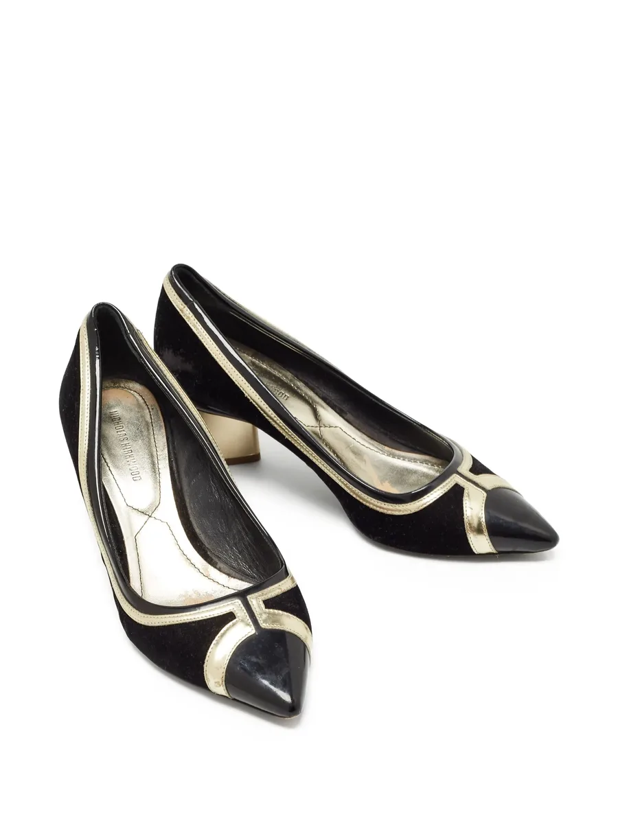 pre-owned 60mm pointed-toe block-heel pumps 3