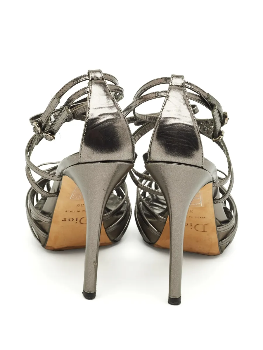 bow-detail metallic sandals 6