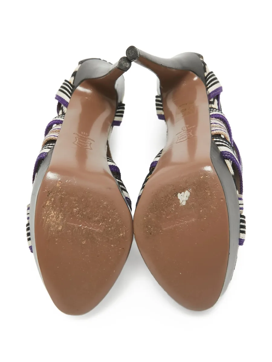 150mm striped platform sandals 7