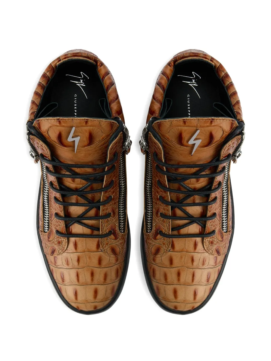 Kriss crocodile-effect zip-up trainers 7
