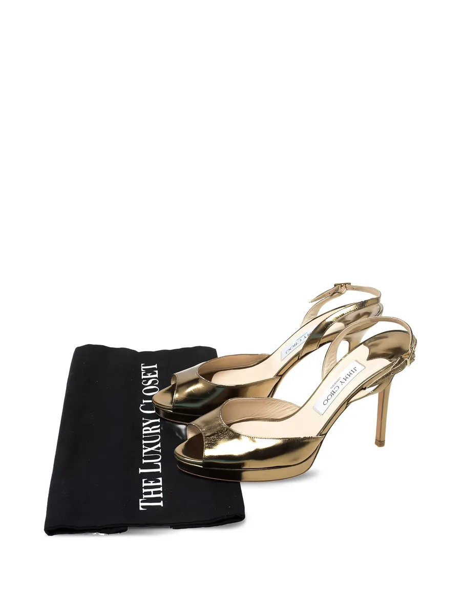 105mm patent-leather slingback sandals 10