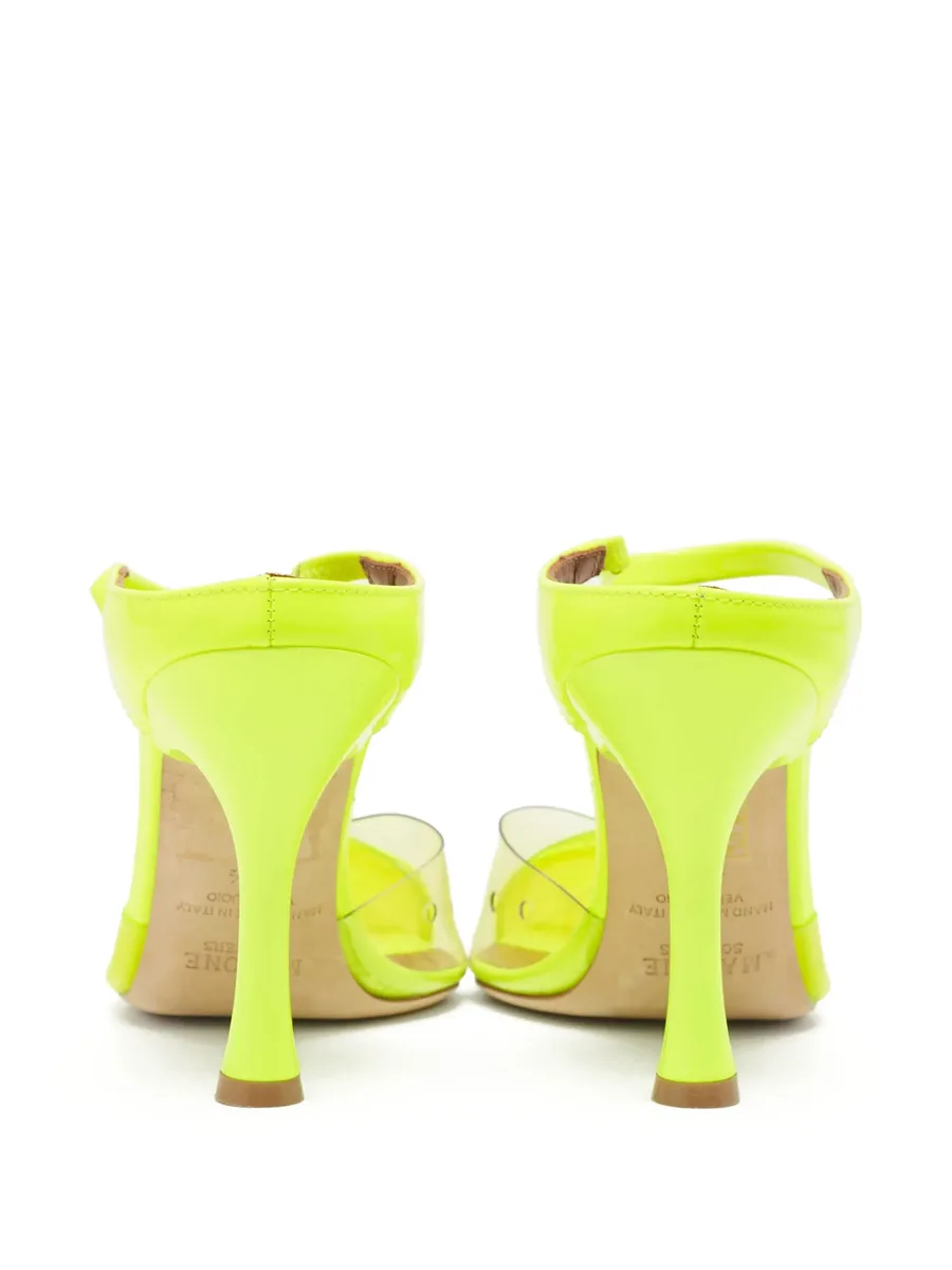 pre-owned 100mm transparent-panel pointed mules 5