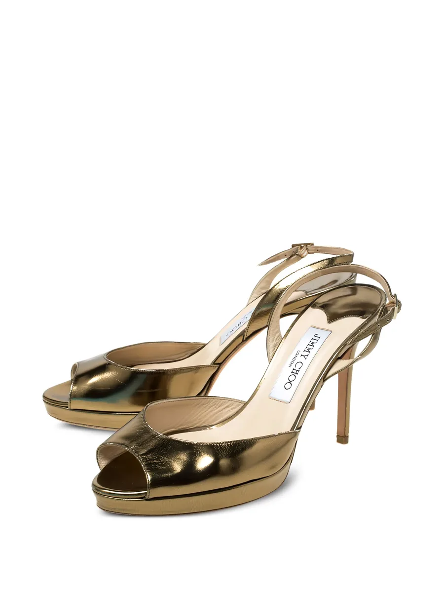 105mm patent-leather slingback sandals 4