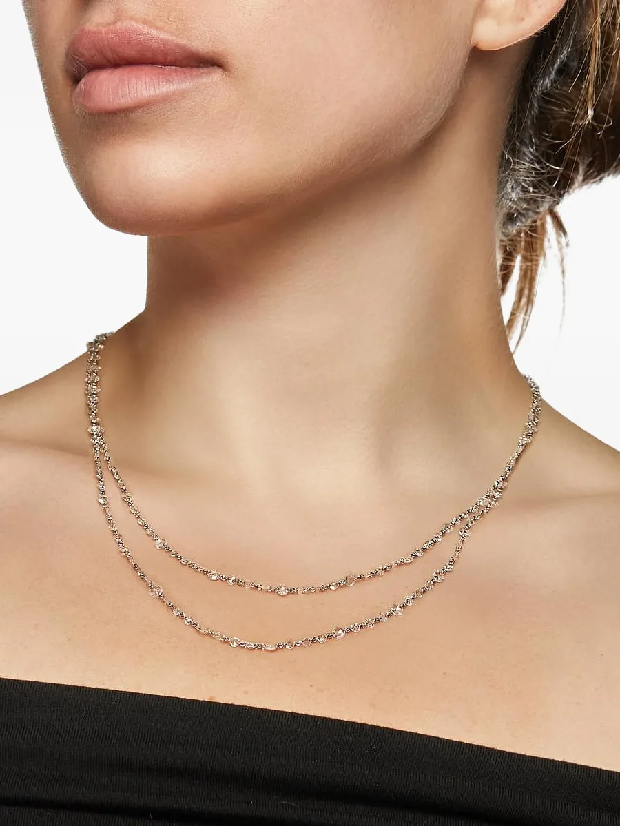 18K white gold diamond chain necklace 3