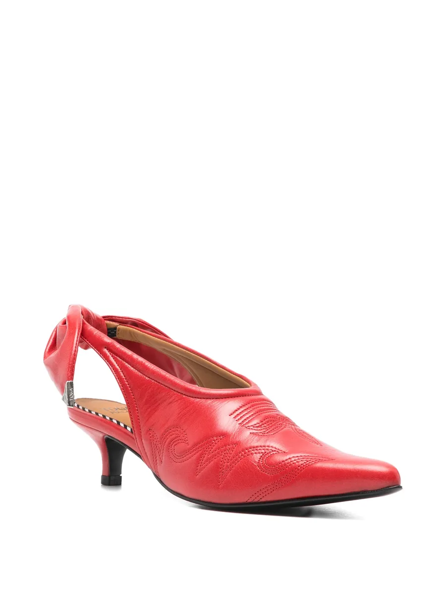 bow-embellished leather pumps 4
