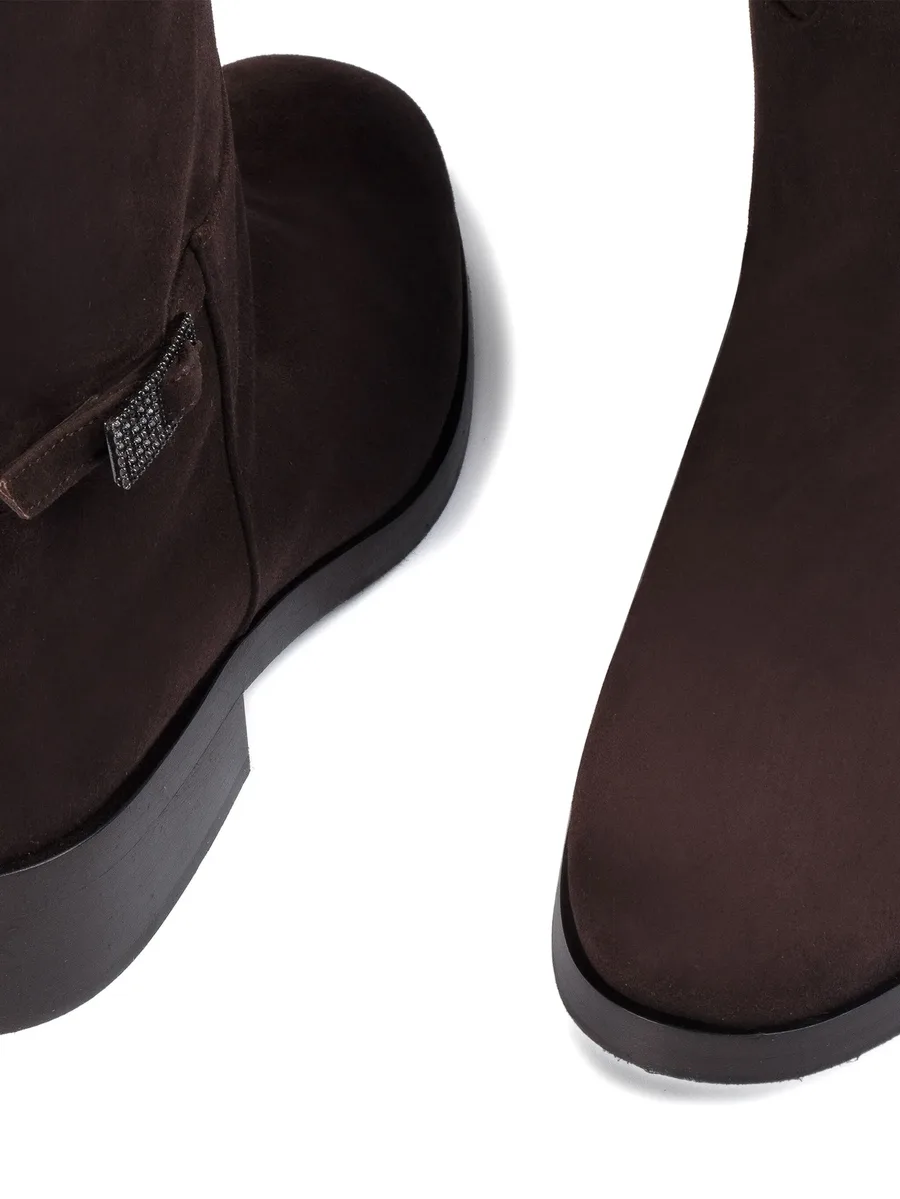 Charlotte suede buckle-detail boots 8