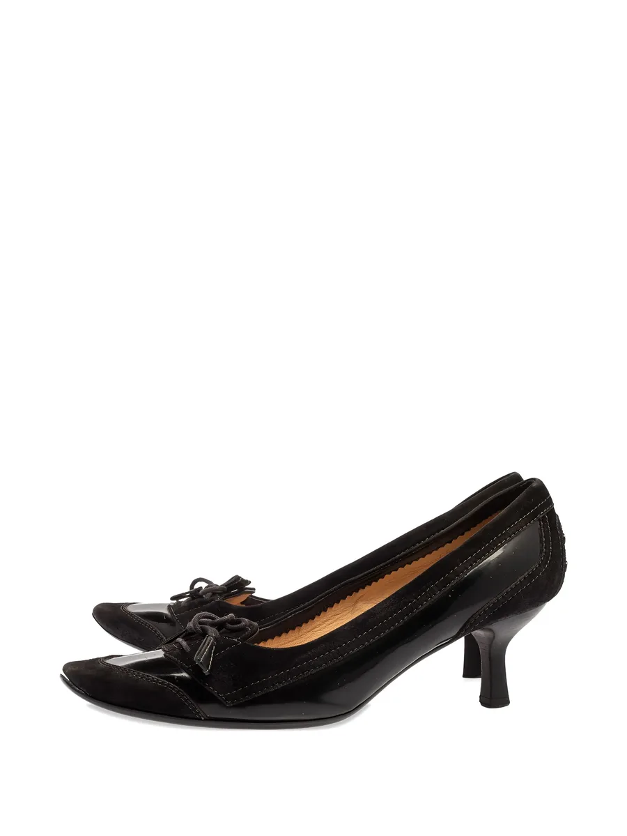 pre-owned 65mm leather pumps 7