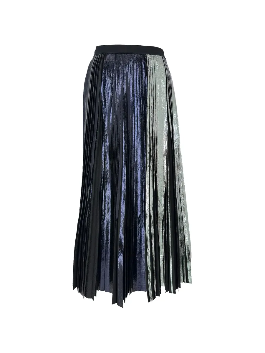 pleated metallic skirt 1