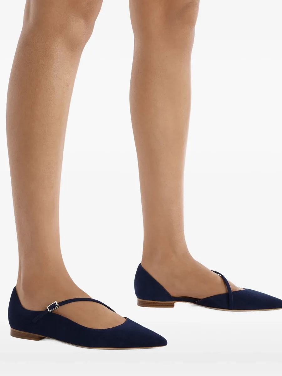 Bettina buckle-strap suede flats 9
