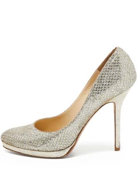 120mm leather heeled pumps
