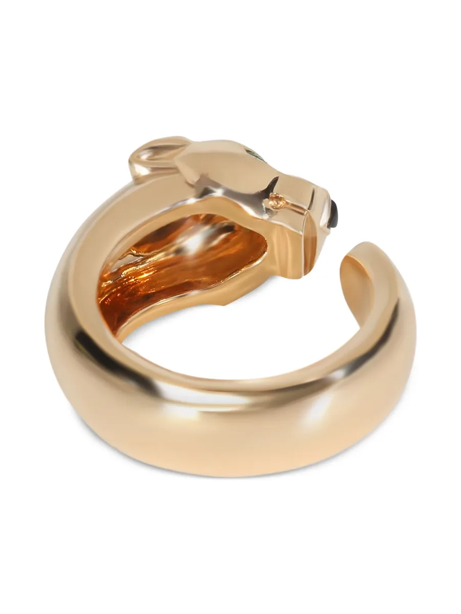 золотое кольцо Panthère de Cartier с цаворитом 7