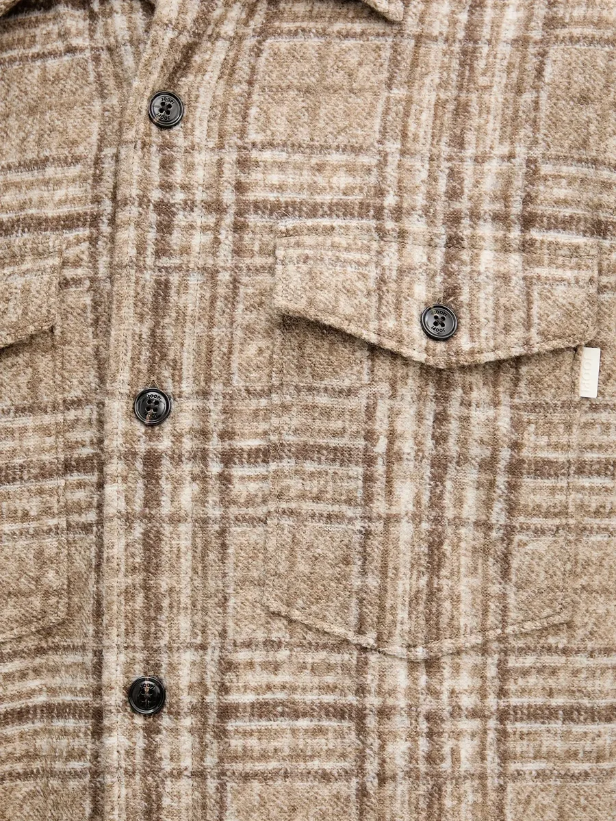 button-up check-pattern shirt jacket 10