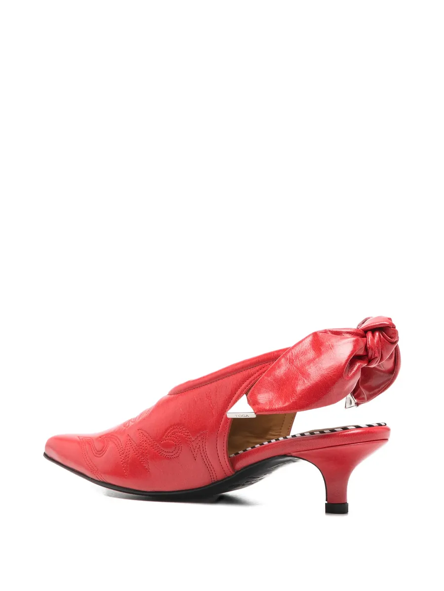bow-embellished leather pumps 5
