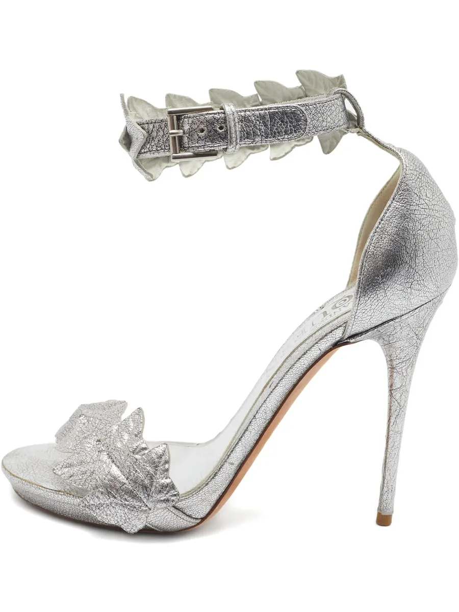 110mm leather heeled sandals 2