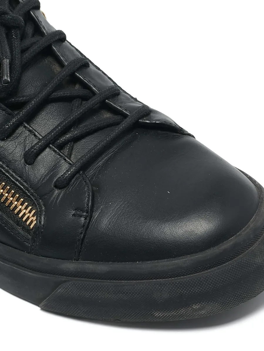 pre-owned leather sneakers 12