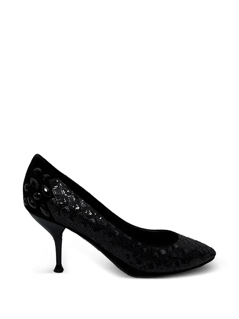 sequinned almond-toe pumps